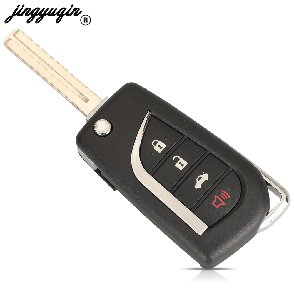 Jingyuqin 89070-06790 für Toyota Camry 2018 Flip Remote Auto Schlüssel 315 MHz H Chip 4 Taste Ersatz TOY48 Klinge Fob FCC: HYQ12BFB Image