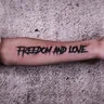 Punk Brief Freiheit und Liebe temporäre Tattoo Kunst gefälschte Tattoo dauerhafte Tattoo Aufkleber