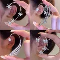 Luxus Stern Schmetterling Clip Ohrringe weibliche Kristall Quaste Ohrclip Ohrring funkelnde Zirkon