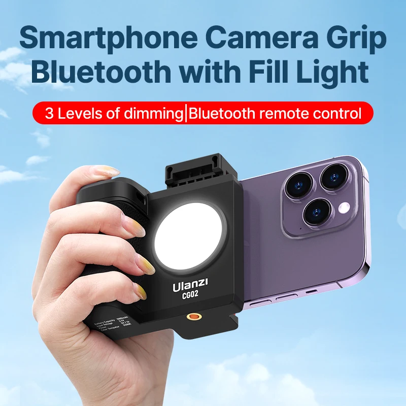 Ulanzi CG02 Smartphone-Kameragriff Bluetooth mit Fülllicht CRI 95+ 15M Fernzoom Image