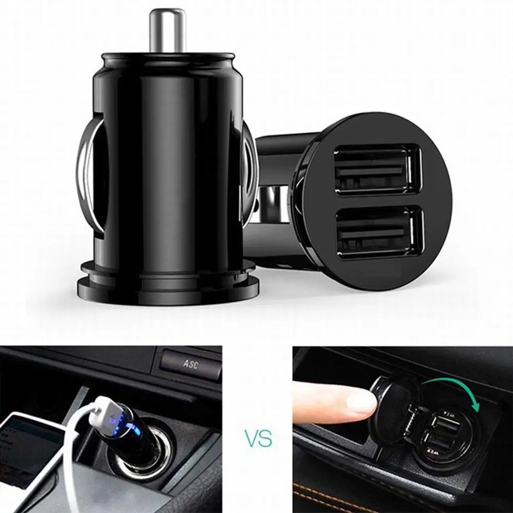 Dual USB Auto Ladegerät 2,4 A 5 V 2 Port Zigarette Leichter USB Power Adapter Schnelle Lade Auto Telefon ladegerät Für Alle Smartphones Image