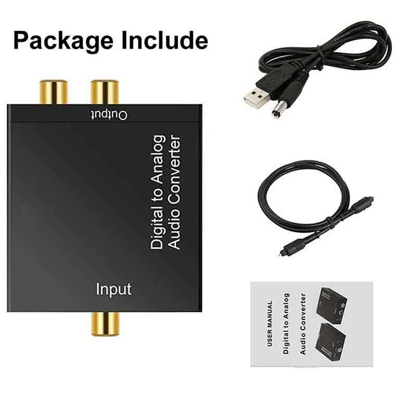 Digital-Analog-Audio-Wandler Glasfaser-Koaxial signal dac spdif Stereo 3,5mm Buchse 2 * rca Verstärker Decoder Image