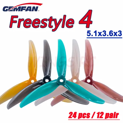 24 stücke/12pairs Gemfan Freestyle 4S 3 Klinge Propeller F4 F4S Freestyle 4 5136 5 1x3 6 x3 PC