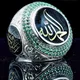 Vintage Türkischen Islam Blau Kristall Islamischen Herren Ring Punk Rock Hip Hop Saudi Muslimischen