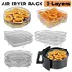 3 Stück Luft fritte use Rack Edelstahl stapelbar Gitter Grill Rack für Luft fritte use Korb Tablett