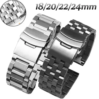 20 mm 22 mm massive Edelstahl-Uhrenarmbänder für Amazfit Active 2 Galaxy Watch 4/5 Pro 40/46 mm für Image