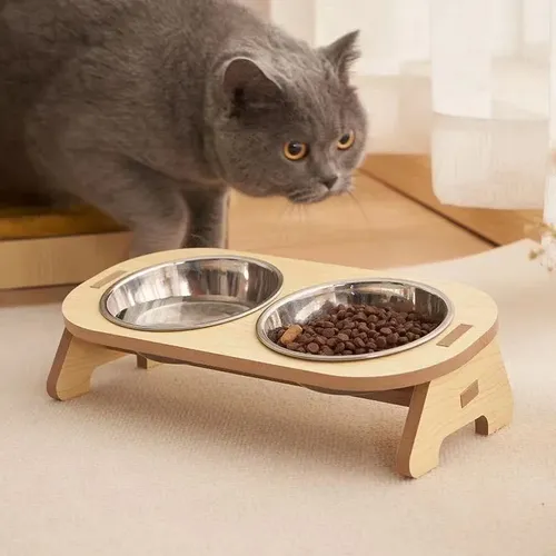 Doppel platte Katzen schale Katze Reiss chale Katzenfutter Schüssel Haustier Schüssel Katzenfutter
