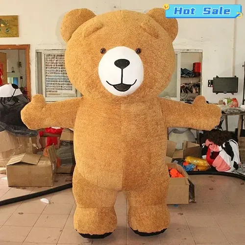 2024 Mode Riese aufblasbare Pelz Teddybär und Braunbär Kostüm Erwachsenen Full Walking Maskottchen