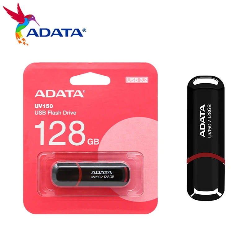 ADATA UV150 USB3.2 Hochgeschwindigkeits-Flash-USB-Flash-Laufwerk Plug-and-Play Einfaches tragbares USB-Flash-Laufwerk Schwarz 256 GB 128 GB 64 GB 32 GB Image