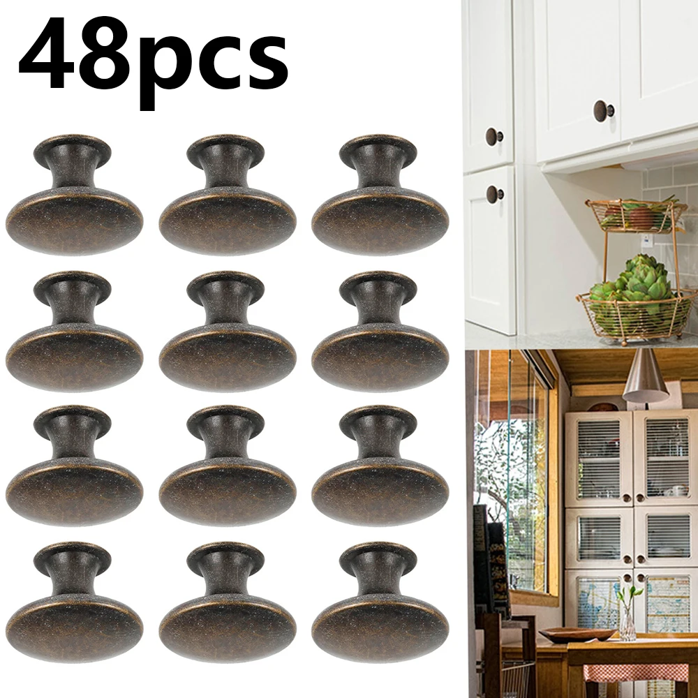 Messing Vintage Schubladen griff Antik Bronze Schrank tür Zug knopf rund Zink legierung Kommode Knopf Einloch Schubladen griff