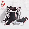 2024 neue hochhackige Stiefel Damen Canvas Schuhe Denim Nieten Damen Stilettos Schnürung dünne Ferse Freizeit schuhe sexy Zapatos Mujer