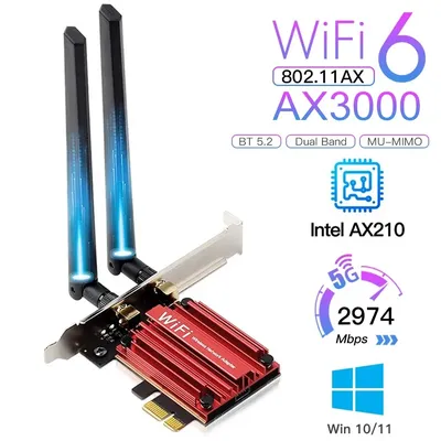 WiFi 6 AX3000 Dual Band WiFi Adapter Bluetooth 5,2 Drahtlose Netzwerk Karte 802,11 AC PCIE Adapter