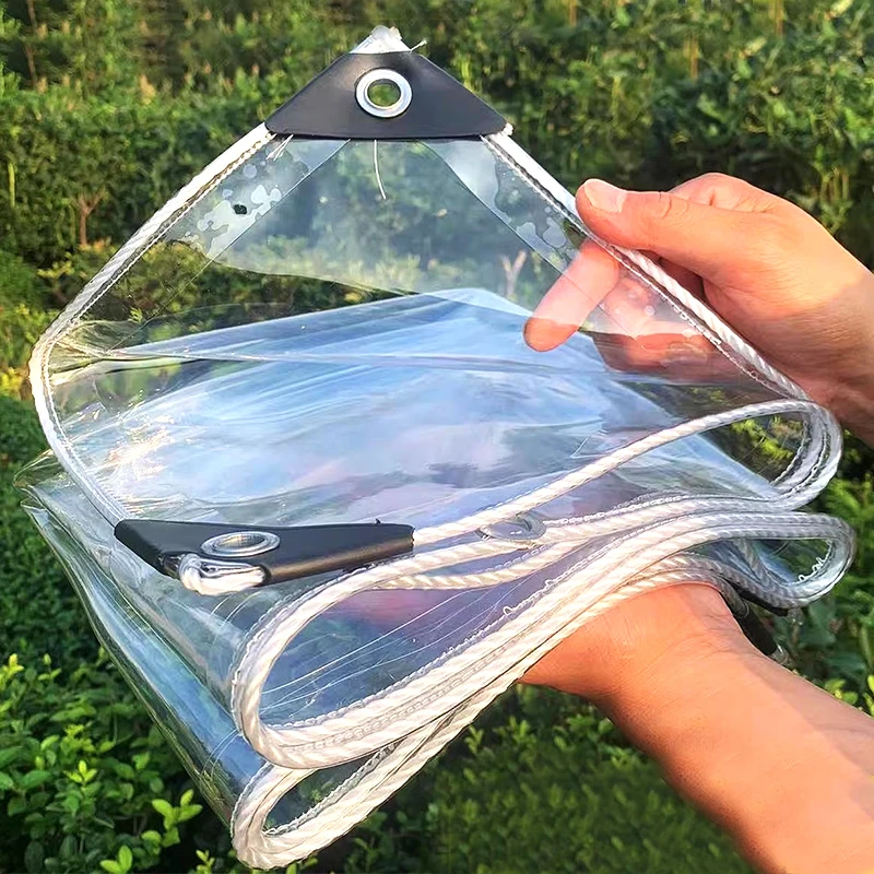 0,35/0,55 mm transparente PVC-Plane für Sukkulenten, Planenabdeckung, Balkonfenster, regendichtes Tuch, Gartenpergola, deutlich auf Leinwand Image