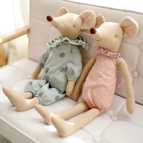 Kinder Spielzeug kleine und süße rosa Baumwolle Bowknot und grüne Bowknot Maus Puppe Stofftier