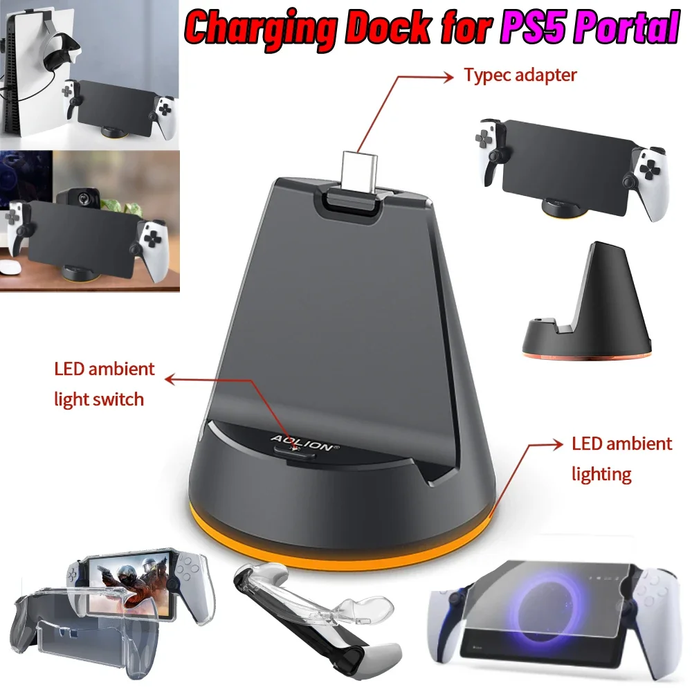 Für Playstation Portal Ladestation mit Typ-C-Spiele konsole Handheld-Ladegerät Dock Stand Ladestation für Sony PS/PS5-Portal Image
