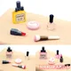 1 Satz Puppenhaus Miniatur kosmetischen Lippenstift gepressten Puder Parfüm Make-up Pinsel Modell