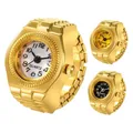 Einfache goldene Finger uhr Mini elastische Armband Legierung Uhren Paar Ringe Schmuck Uhr Retro