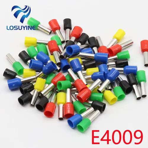 E4009 Rohr isolierende terminals 4MM 2 100PCS/Pack Kabel Draht Stecker Isolierte Isolierende Crimp