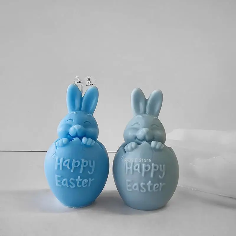 Eierschale Kaninchen Kerzen form DIY Aroma therapie Kerze Silikon form Ostern Geschenk glücklich Ostern Image