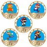 Super Mario Gedenkmünze Spielzeug Mario Anime Peripherie vergoldet Abzeichen Cartoon Gedenkmünze