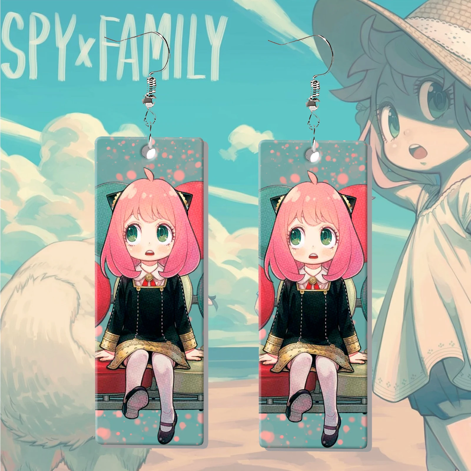 Mode Acryl Spy × Familie Ohrringe Anime Anya Yor Loid Forger Cosplay Requisiten Hanafuda Tropfen Ohrringe für Frauen Mädchen Schmuck Image