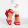 Sommer frauen Sandalen Mode Offene spitze Keil Casual Schuhe Frauen Plus Größe Keil High Heel Sandalen Peep Toe Weibliche 35-43