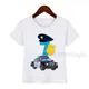 Zahlen 1-10 Polizei Auto Geburtstag gedruckt T-Shirt Kinder Polizei Auto Geburtstag Junge T-Shirt