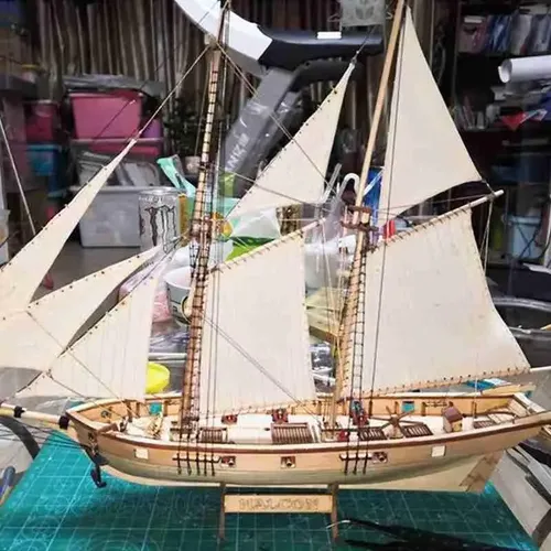 1 Satz Segelboot Spielzeug Montage Baukästen Schiffs modell montiert Modell Holz Kit Holz DIY