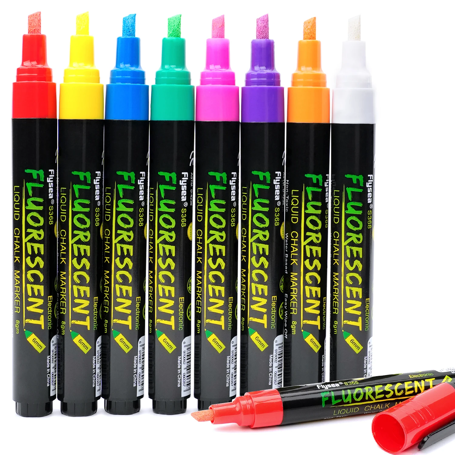 8-farbige Flüssigkreide, löschbarer LED-Textmarker, fluoreszierender Markierungsstift, Kunstmalerei, für Whiteboard-Werbetafel Image