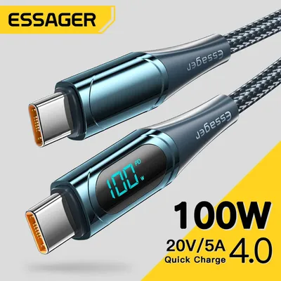 Essager USB Typ C auf USB C Kabel 100 W/5 A PD Schnellladung Ladegerät Kabel für MacBook Xiaomi Image