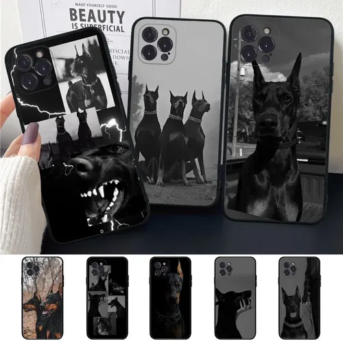 Dobermann Hund Handy hülle für iPhone 15 14 11 12 13 Mini Pro XS Max Cover 6 7 8 plus x xr se 2020