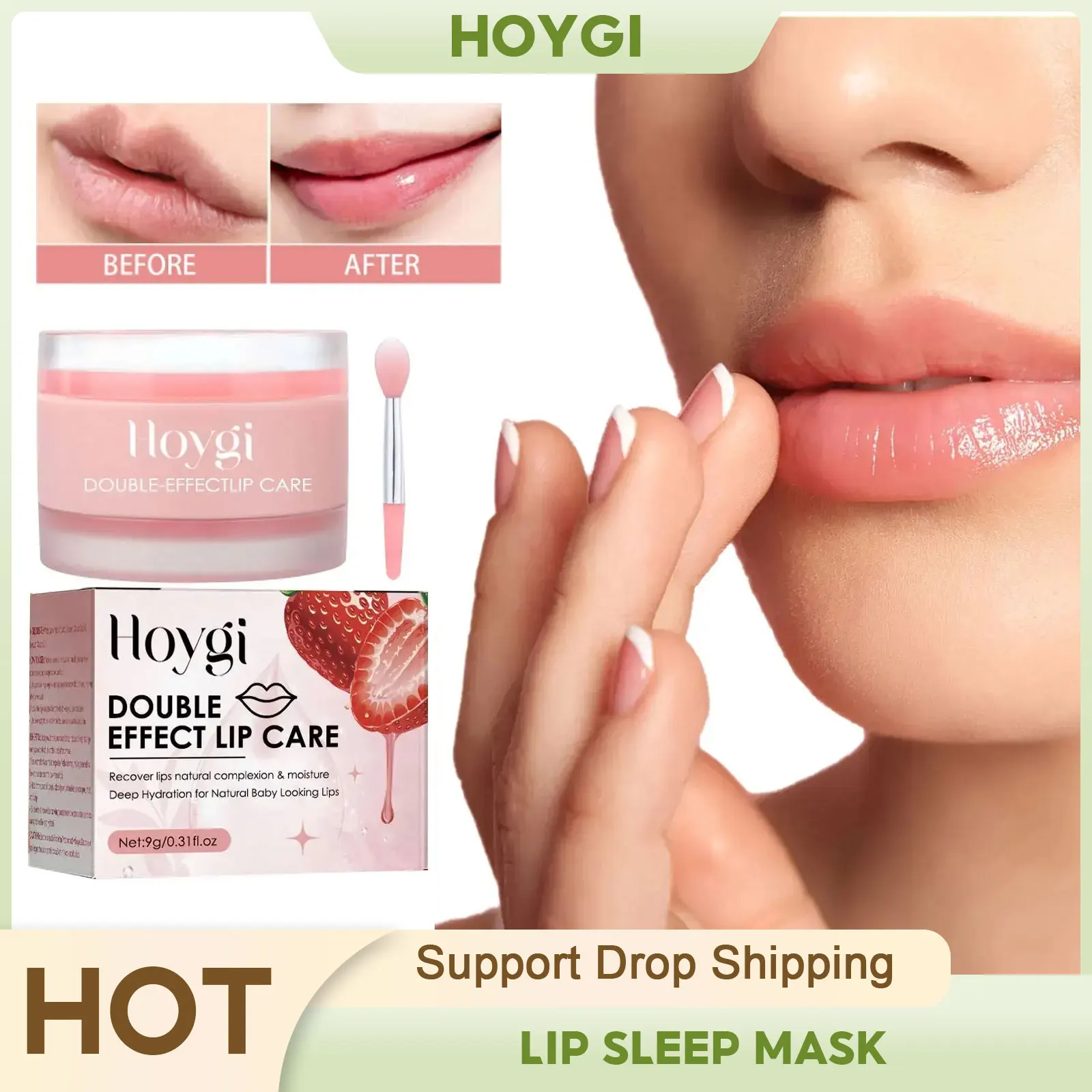 Lippen schlaf maske verblassen Lippen linien entfernen abgestorbene Haut Anti-Trocken-Rissbildung aufhellen Peeling feuchtigkeit spendend pflegenden Erdbeer lippen balsam Image