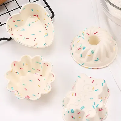 4 stücke farbige Silikon Kuchen Tassen Muffin Kuchen form Hoch temperatur Cupcakes Form für DIY