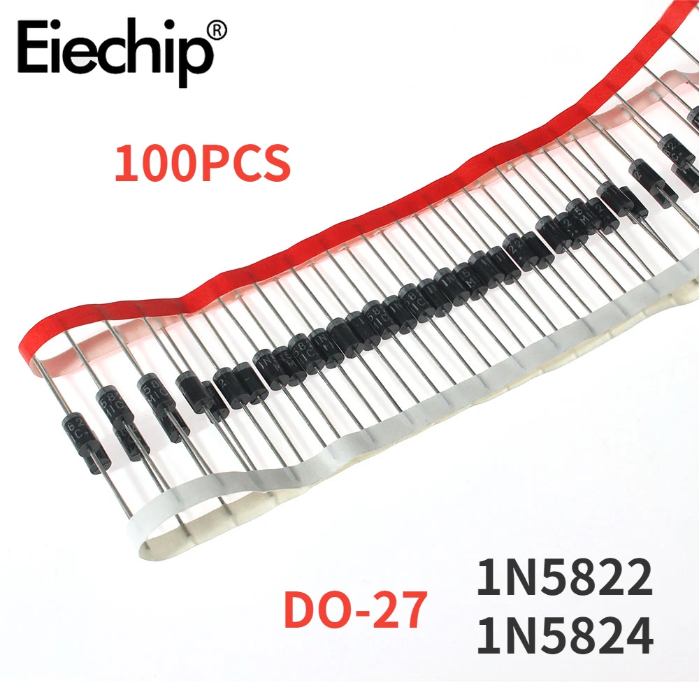 100PCS Schottky Diode 1N5822 1N5824 DO-27 30V-40V 3A-5A Elektronische Komponenten Image