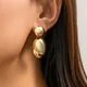 Ingemark Vintage glatte runde große Kugel Metall Tropfen Ohrringe für Frauen klassische Goldfarbe