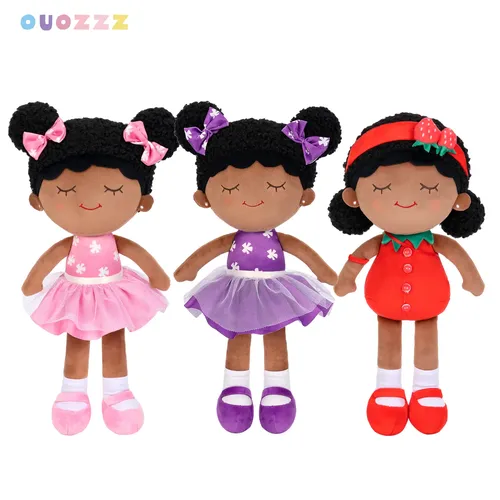 Ouozzz 38cm süße Baby Plüsch puppen für Mädchen Afro amerikaner puppe schwarze Puppen ausgestopfte