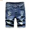 2025 Neue Blue Hole Denim Shorts Herren Sommer Casual Jeans Shorts Große Größe 28-36 38 40