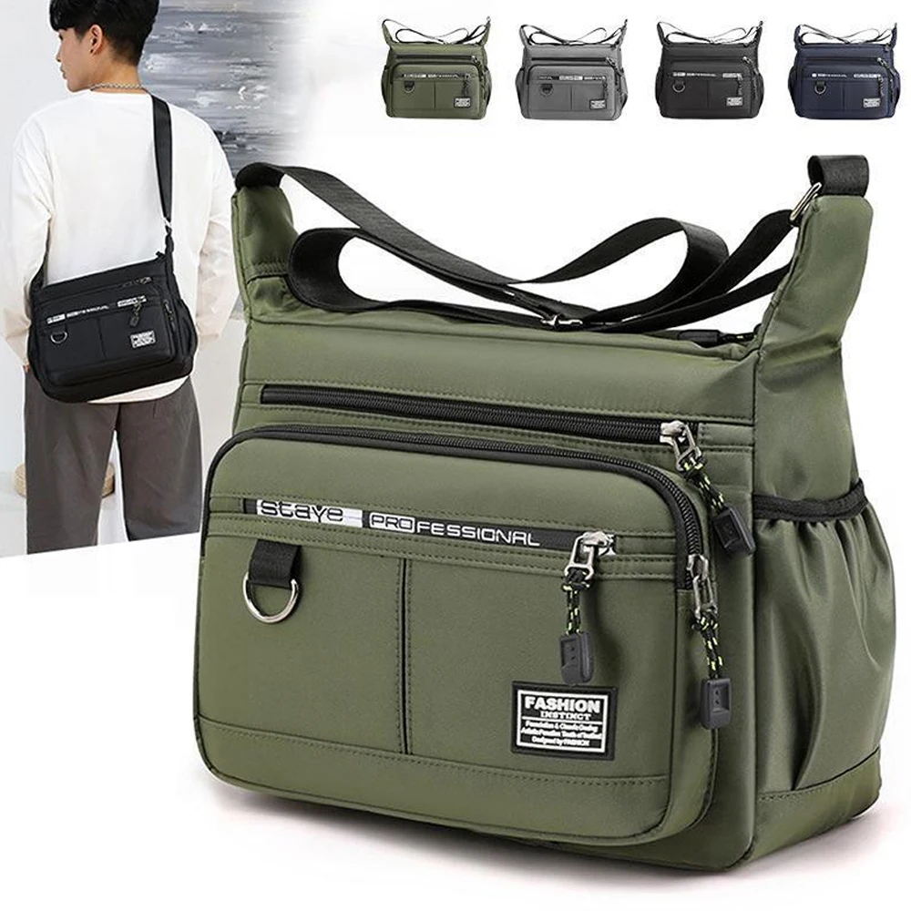 Herren Messenger Umhängetaschen Umhängetaschen Männer Kleine Sling Pack für Arbeit Business Wasserdichte Oxford Packs Satchel Geldbörse Image