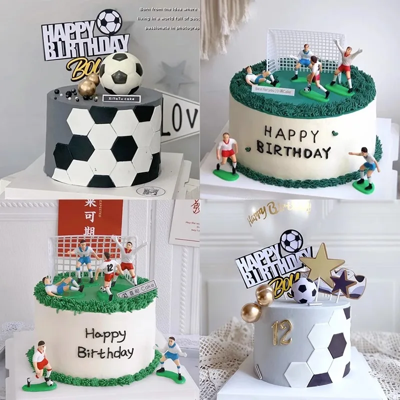 Fußball Thema Kuchen Dekoration Fußball alles Gute zum Geburtstag Cupcake Topper Sport für Kinder Junge Mädchen 1. Jahre alte Geburtstags feier Dekor Image