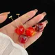 Kleine frische süße schöne Kirsch kirschen Kirschen Ohrringe Anhänger Obst Ohrringe rote Kirsche