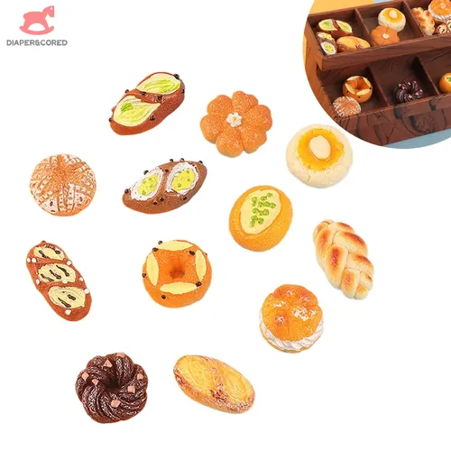 1set Puppenhaus Simulation Brot Dessert Set Puppenhaus Mini Küche Lebensmittel Dekor so tun als