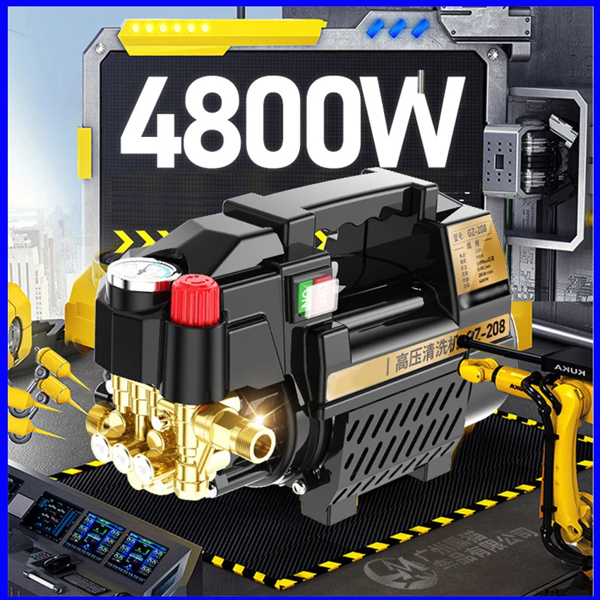 High Power 4800W Hause Auto Waschen Maschine Hochdruck 220V Kleine Tragbare Reinigung Maschine Auto Waschmaschine Wasser Pistole wasserpumpe Image