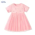 Kleine maven Sommer prinzessin Kinder kleidung rosa Kinder kleidung Baby Mädchen Baumwolle Cartoon