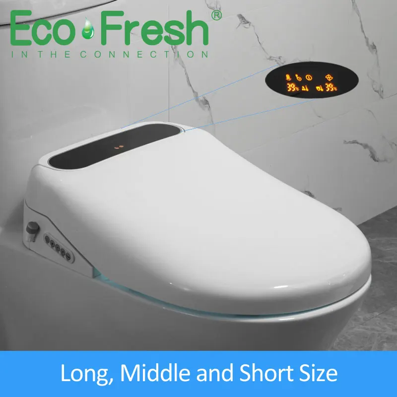 Ecofresh U O V form Intelligente Toilette Sitz Elektrische Bidet Abdeckung Smart Bidet Beheizte Wc sitz Led Licht Wc smart wc sitz Image