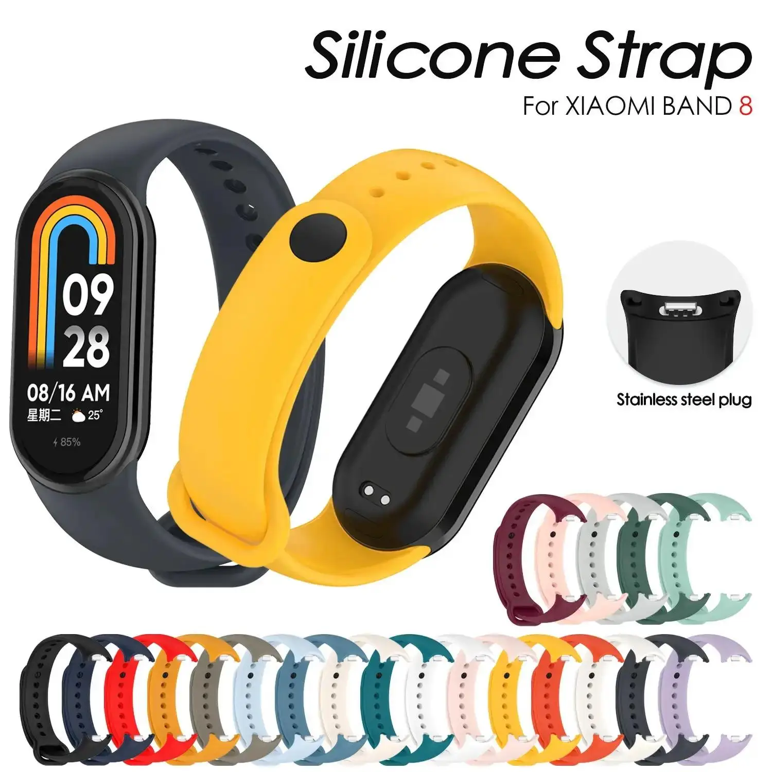 Armband für Mi Band 8, Smartwatch-Zubehör, Silikon-Ersatzarmband, Pulseira Correa für Xiaomi MiBand 8-Armband Image