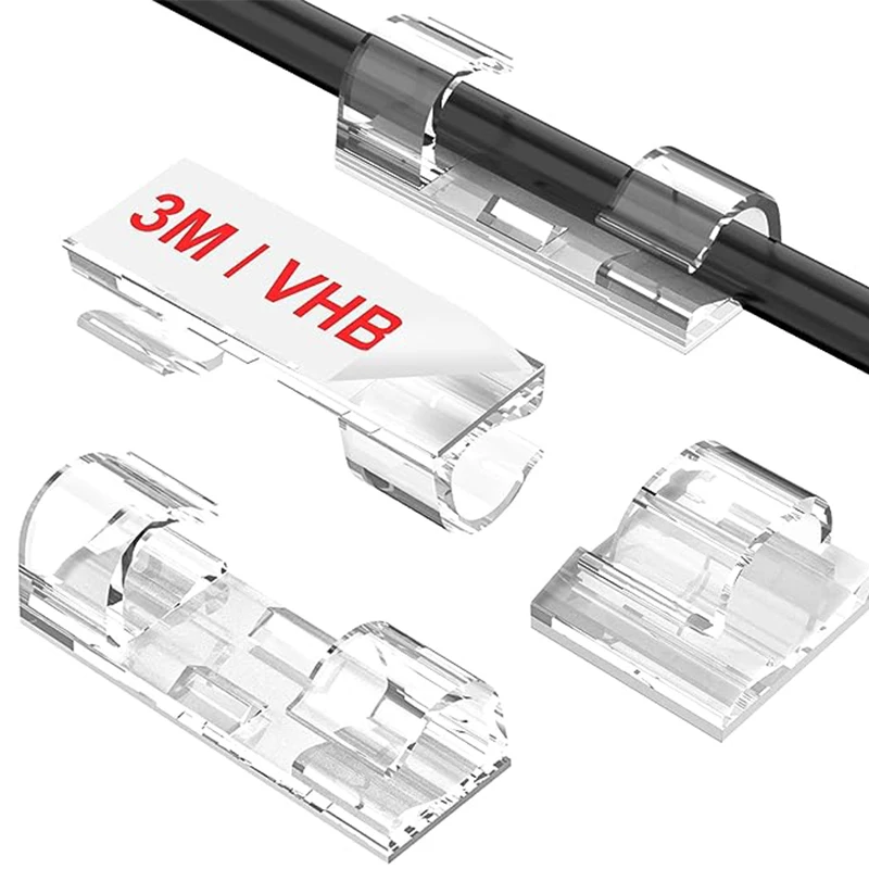 UNTIOR 20/40 Stück Kabelklemmen Organizer Drop Wire Holder Kabelmanagement Selbstklebender Kabelmanager Feste Klemme Drahtwickler Image