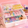 2/3 Schichten große Kapazität Aufbewahrung sbox faltbare multifunktion ale Kunststoff tragbare Make-up Haarnadel Veranstalter Nail Art Schmucks cha tulle