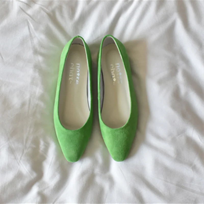 Dame Karree Candy Farben Wohnungen Flock Slip-Ons Fashion Einfache Freizeit Schuhe Plain Für Breite Fuß 48-34 wein Grün Leopard Rot