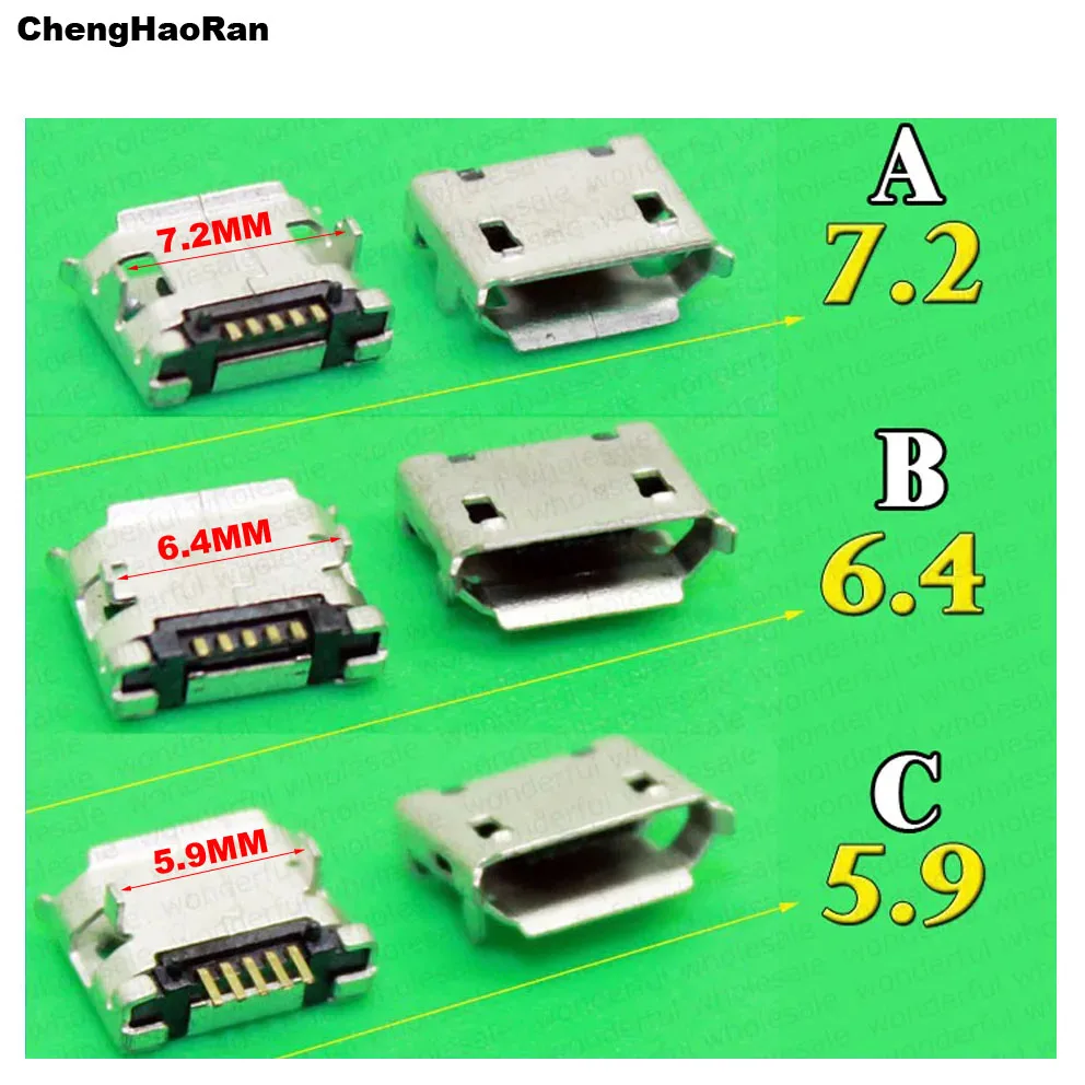 3 TYPES 5,9/6,4/7,2 mm 5Pin 5P SMT Micro USB Schwanz Ladeanschluss Smartphone Handy Ladebuchse 5p V8 Port Image