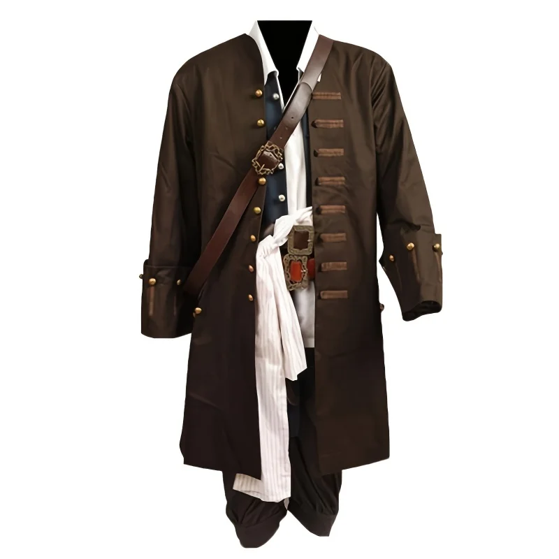 Jack Cosplay Kostüm Sparrow The Caribbean Cosplay Komplettset Kostüm für Männer Erwachsene Image